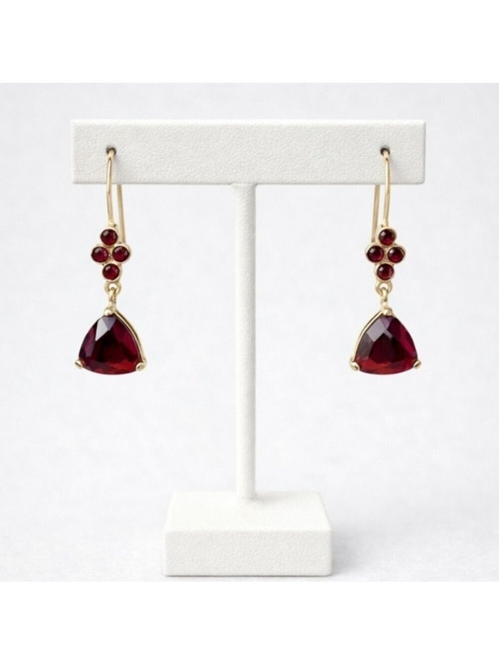 JCPenney Garnet Gold Tone Drop Earrings